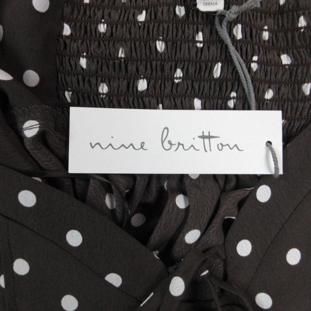 Nine Britton Shirt Womens Small Brown Polka Dot Peplum Camisole Tank Strappy NWT - Picture 10 of 14